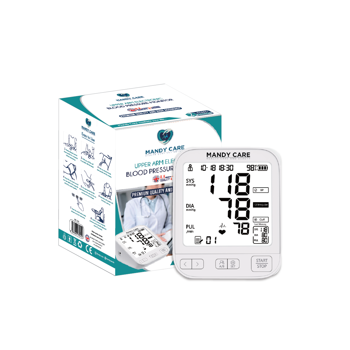 UPPER ARM ELECTRONIC BLOOD PRESSURE MONITOR